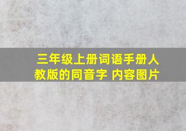 三年级上册词语手册人教版的同音字 内容图片